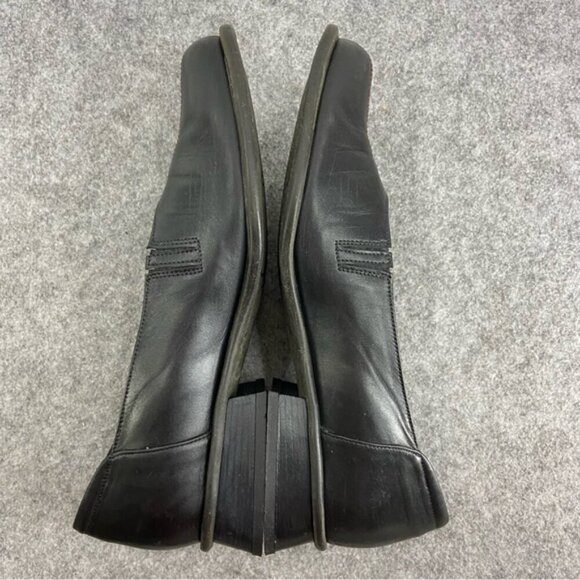 BeautiFeel Black Leather Classic Mini Heel Loafers Women’s Size 39 or US 8-8.5 - Picture 4 of 10